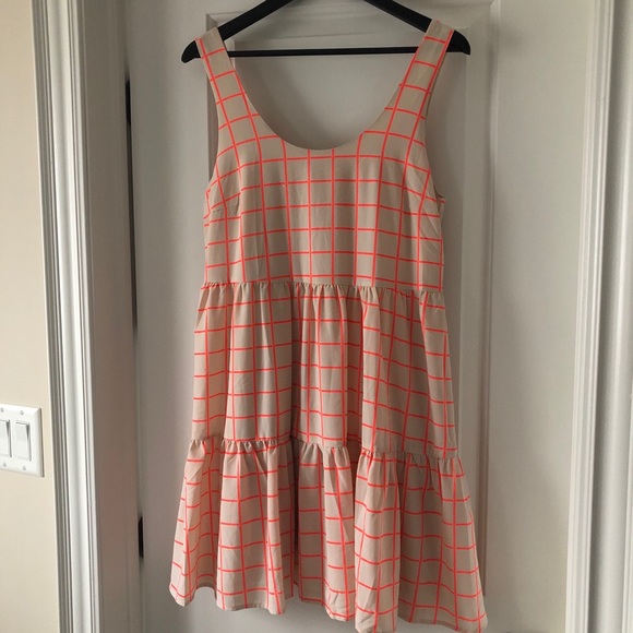 🛍️ 2/$15 NWT Lucca Couture Tiered Check Dress Sleeveless M - Picture 1 of 7